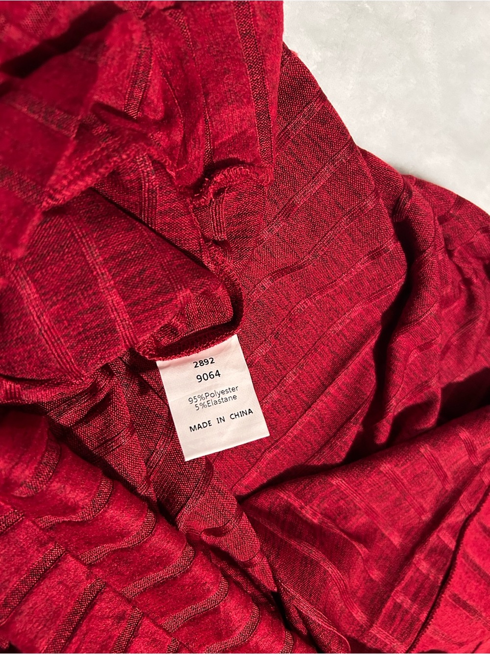 Plus Size V-Neck Ribbed Sweater - Crimson Red - Picture 6 of 7